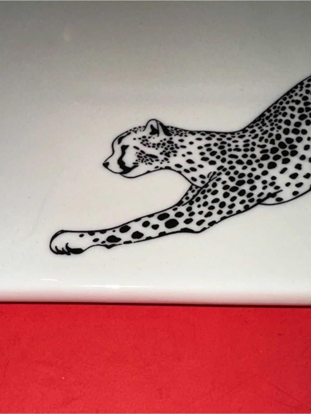 Z Gallerie: Nikki Chu Cheetah Porcelain Cheese Plate 7x11 RARE DESIGN